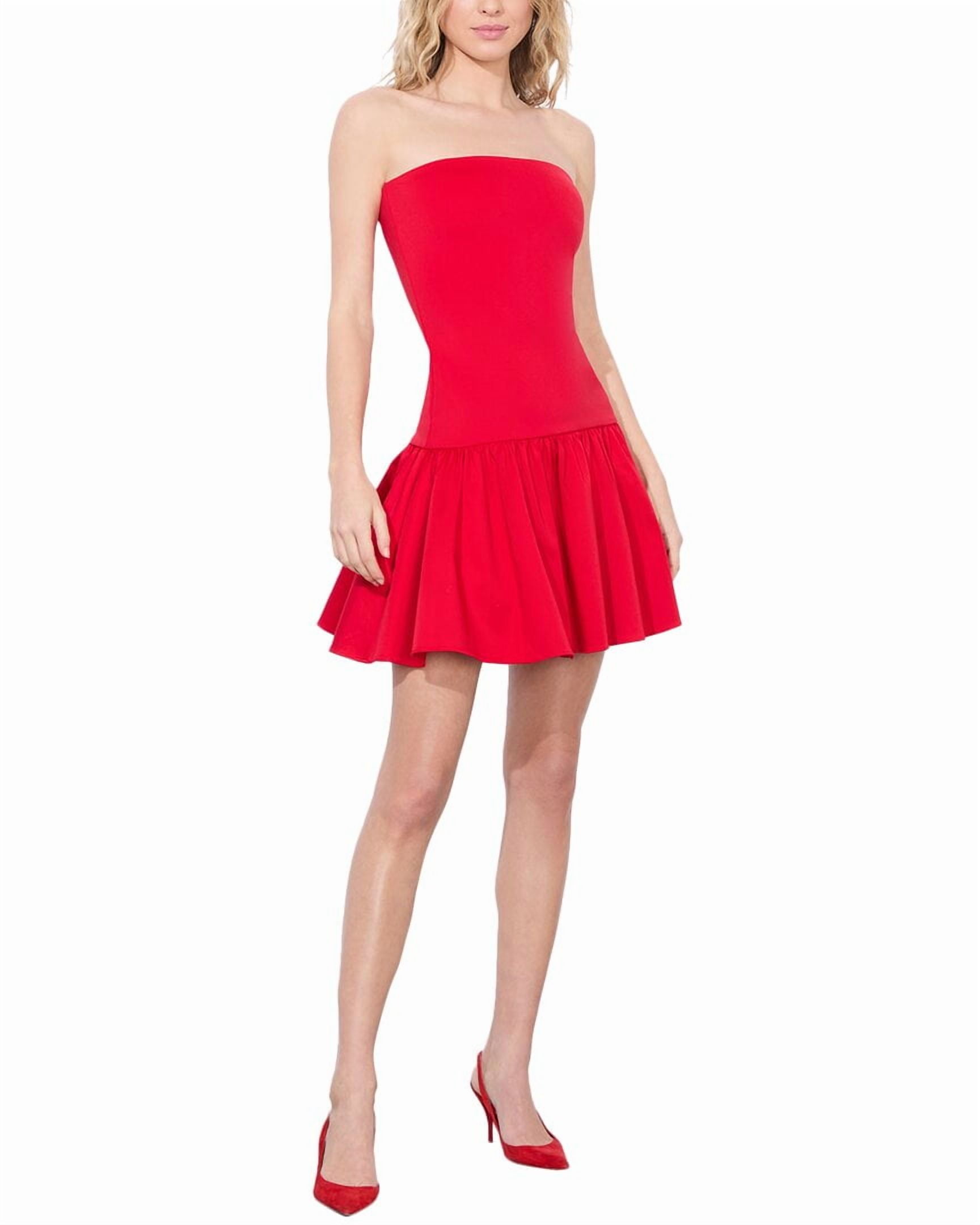 alice + olivia womens Oriana Strapless Drop Waist Mini Dress, 8, Red -  Walmart.com