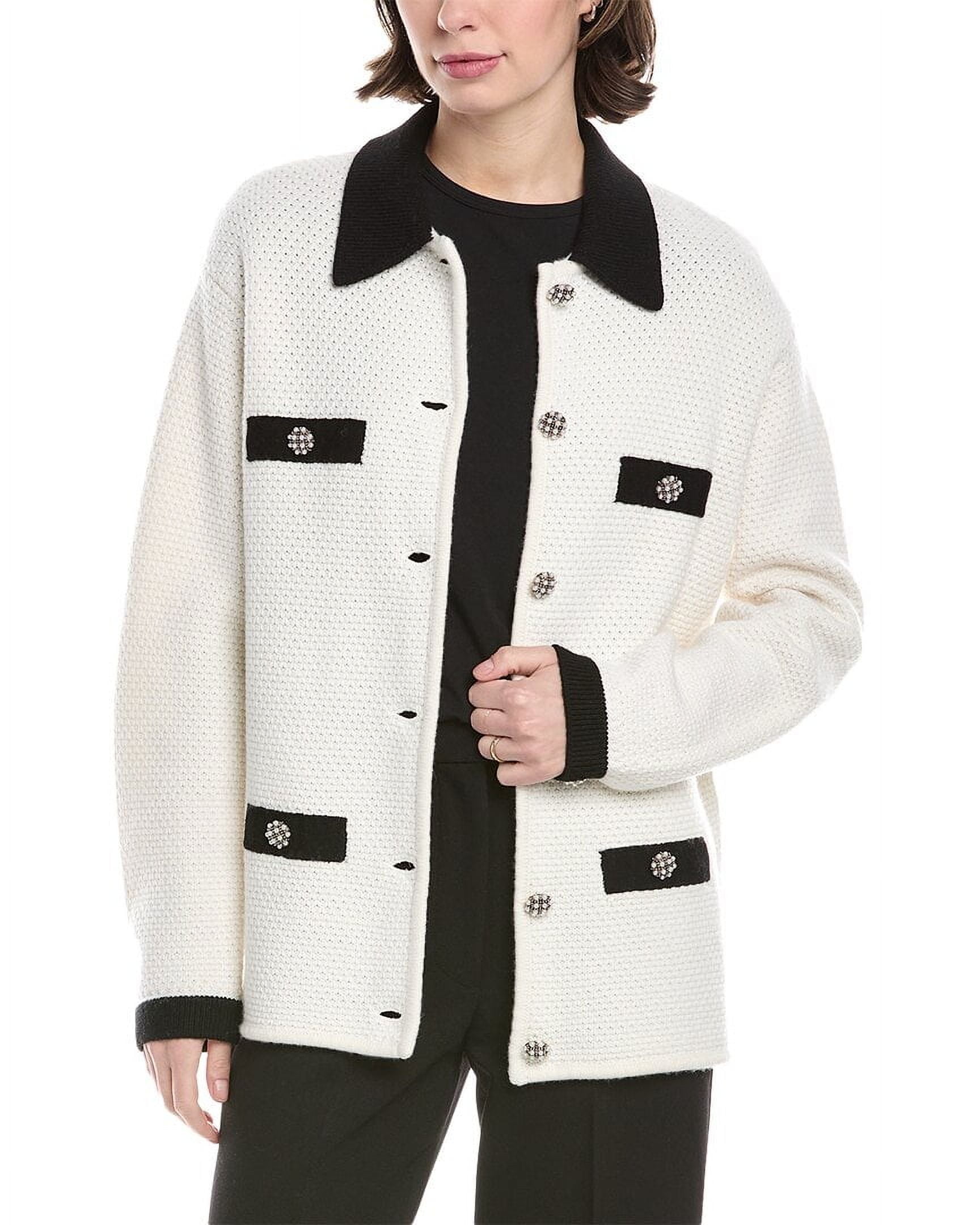 alice + olivia womens Phoebe Mid-Length Oversized Wool-Blend