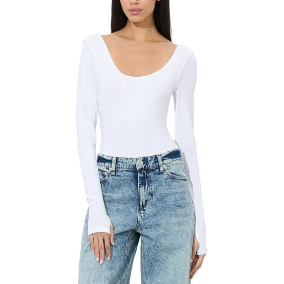 alice + olivia womens Rhys Bodysuit, xs, White