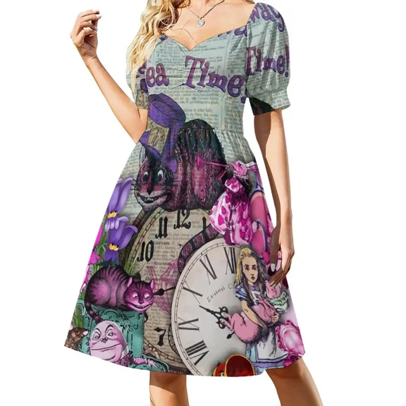 alice vintage Short-Sleeved Dress birthday dresses for women Women dresses summer Dresses gala