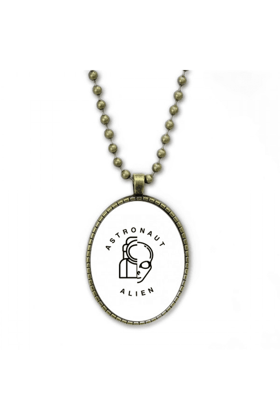 alien biological astronaut conversion necklace vintage chain bead pendant jewelry collection