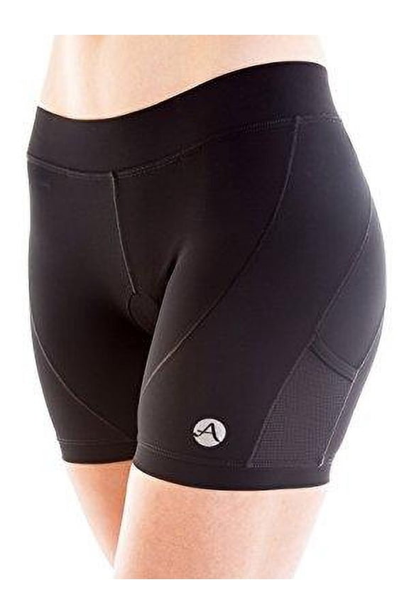 alii lifestyle women's bella 5-inch triathlon shorts, black, small