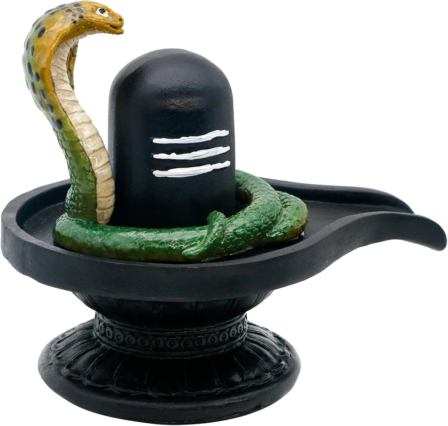 alikiki Hindu Shiva Lingam Statue - 4.4H Indian Idol Murti Item Shivling for Pooja Shiv Ling God Statue Home Office Temple Mandir Shrine Altar Pooja Decor India Diwali Puja Gifts for Friends