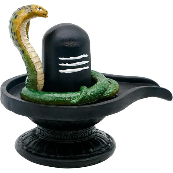 alikiki Hindu Shiva Lingam Statue - 4.4H Indian Idol Murti Item Shivling for Pooja Shiv Ling God Statue Home Office Temple Mandir Shrine Altar Pooja Decor India Diwali Puja Gifts for Friends