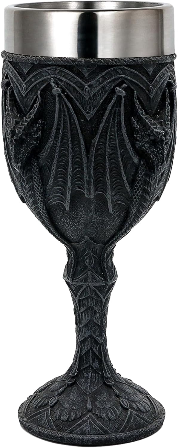 alikiki Medieval Black Dragon Wine Goblet - 7oz Dungeons and Dragons ...