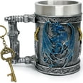 thumbnail image 1 of alikiki Medieval Large Beer Tankard Blue Dragon DnD Game Mug of Throne Stainless Coffee Cup Dungeons and Dragons Gifts for Men Women Dragon Collector Themed Party Decorations 21oz, 1 of 9