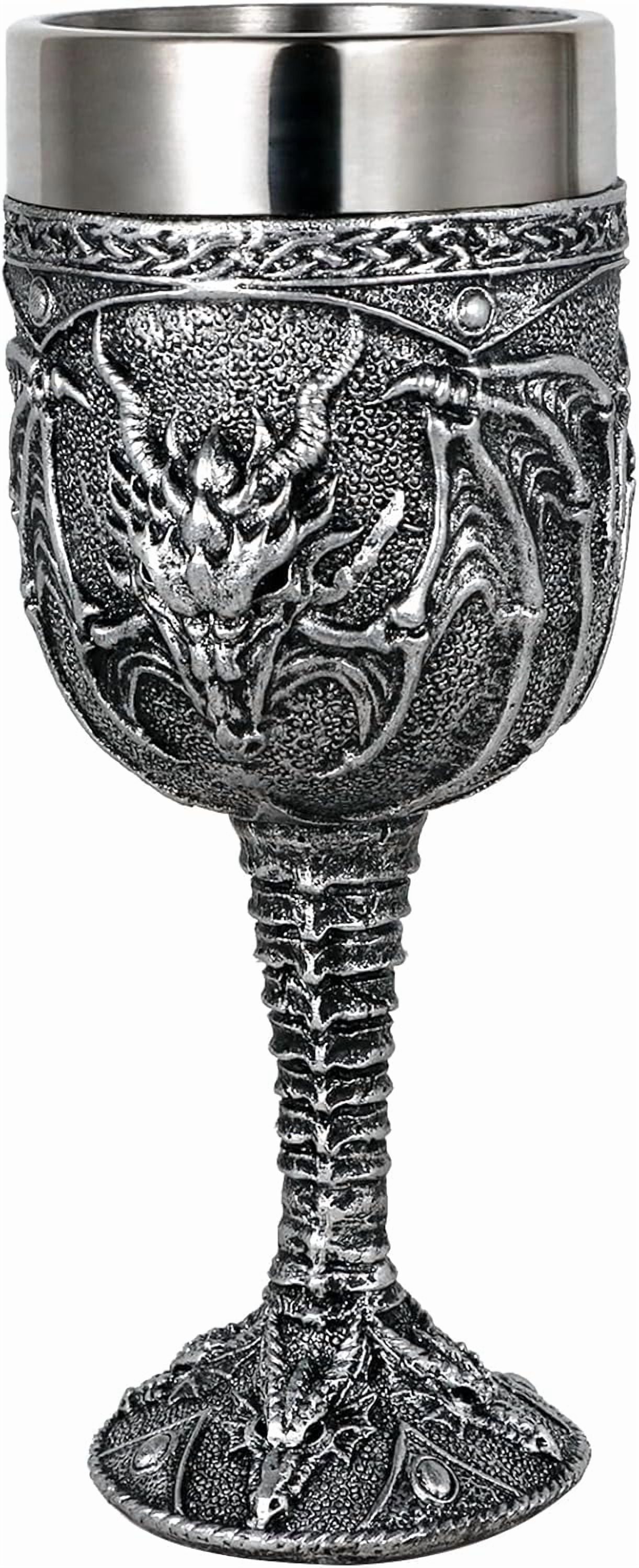 alikiki Medieval Roaring Dragon Wine Goblet - 7oz Dungeons and Dragons ...