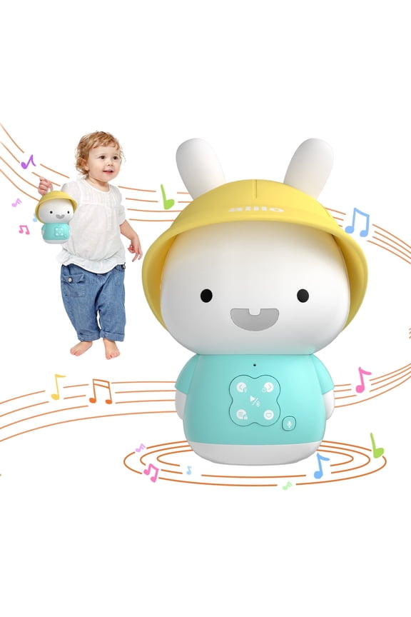Bunny Kids Music Player & Storyteller for Toddlers Ages 0-6 - Preloaded 30 Stories + 48 Nursery Rhymes + 12 Soothing Songs | Bluetooth Speaker, Record Function & Nightlight | Baby Boy Girl Gift