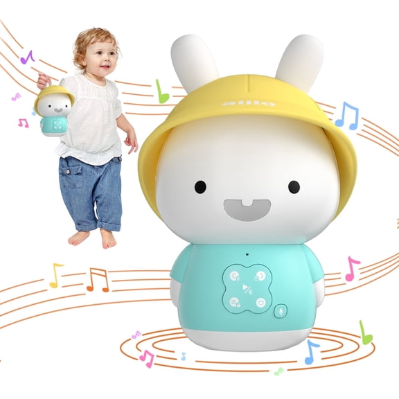 alilo Bunny Kids Music Player & Storyteller for Toddlers Ages 0-6 - Preloaded 30 Stories + 48 Nursery Rhymes + 12 Soothing Songs | Bluetooth Speaker, Record Function & Nightlight | Baby Boy Girl Gift