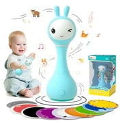 alilo Smarty Bunny Baby Rattle - Infants Musical Light Up Toys for 0-24 Months - Nursery Rhymes, Stories, White Noise, and Colour Recognition - Newborn Gift