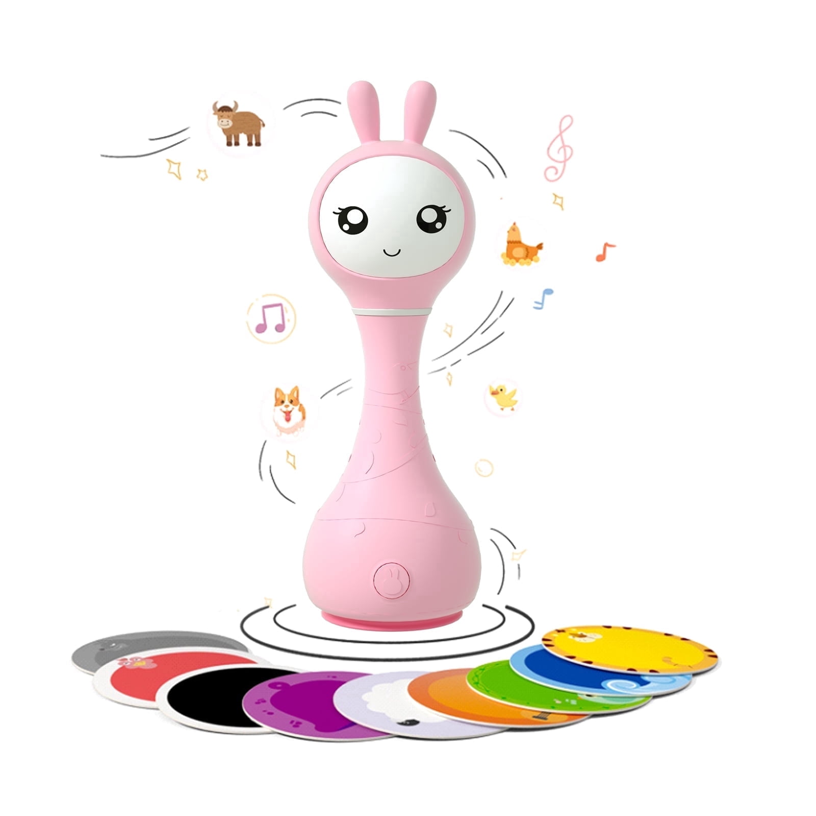 alilo Sonajero Para Bebés 0-12 Meses, Baby Rattle Con Luz, 66 Sonidos, 15 Canciones, 13 Cuentos, 5 Canciones De Cuna, Ruido Blanco, Reconocimiento De Color