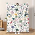 thumbnail image 1 of alk Books and Flowers Flannel Blanket for Winter Christmas Gift Home Sofa Bed Decoration 50x60 inch, 1 of 5