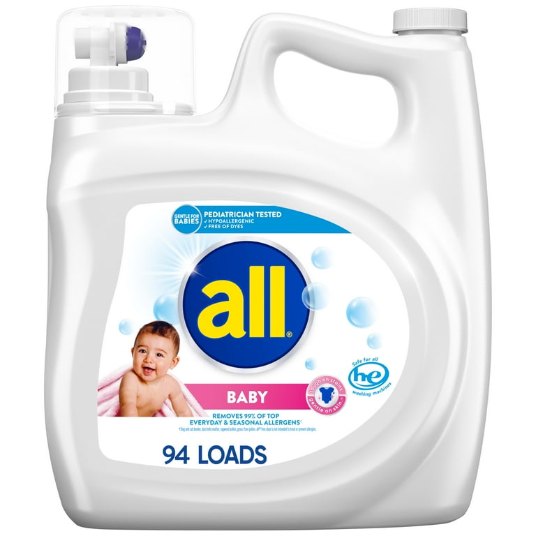 all Baby Liquid Laundry Detergent Gentle for Newborns Hypoallergenic For Sensitive Skin 141 Ounce 94 Loads Walmart