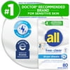 all Fabric Softener Dryer Sheets for Sensitive Skin, Free Clear, 80 Count