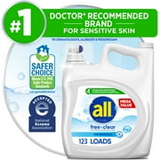 all Free Clear Liquid Laundry Detergent, 184.5 oz, 123 Loads