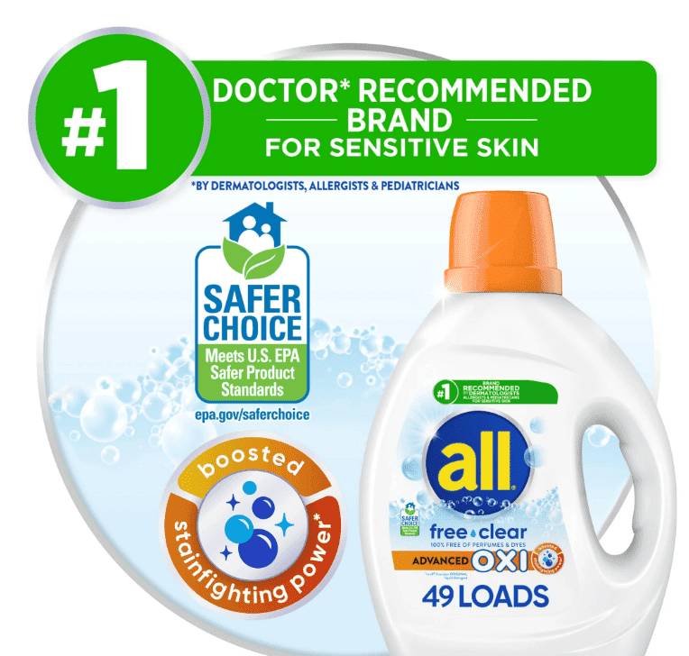 all Free Clear Liquid Laundry , Oxi, 73oz, 49 Loads all Free Clear Liquid Laundry Detergent