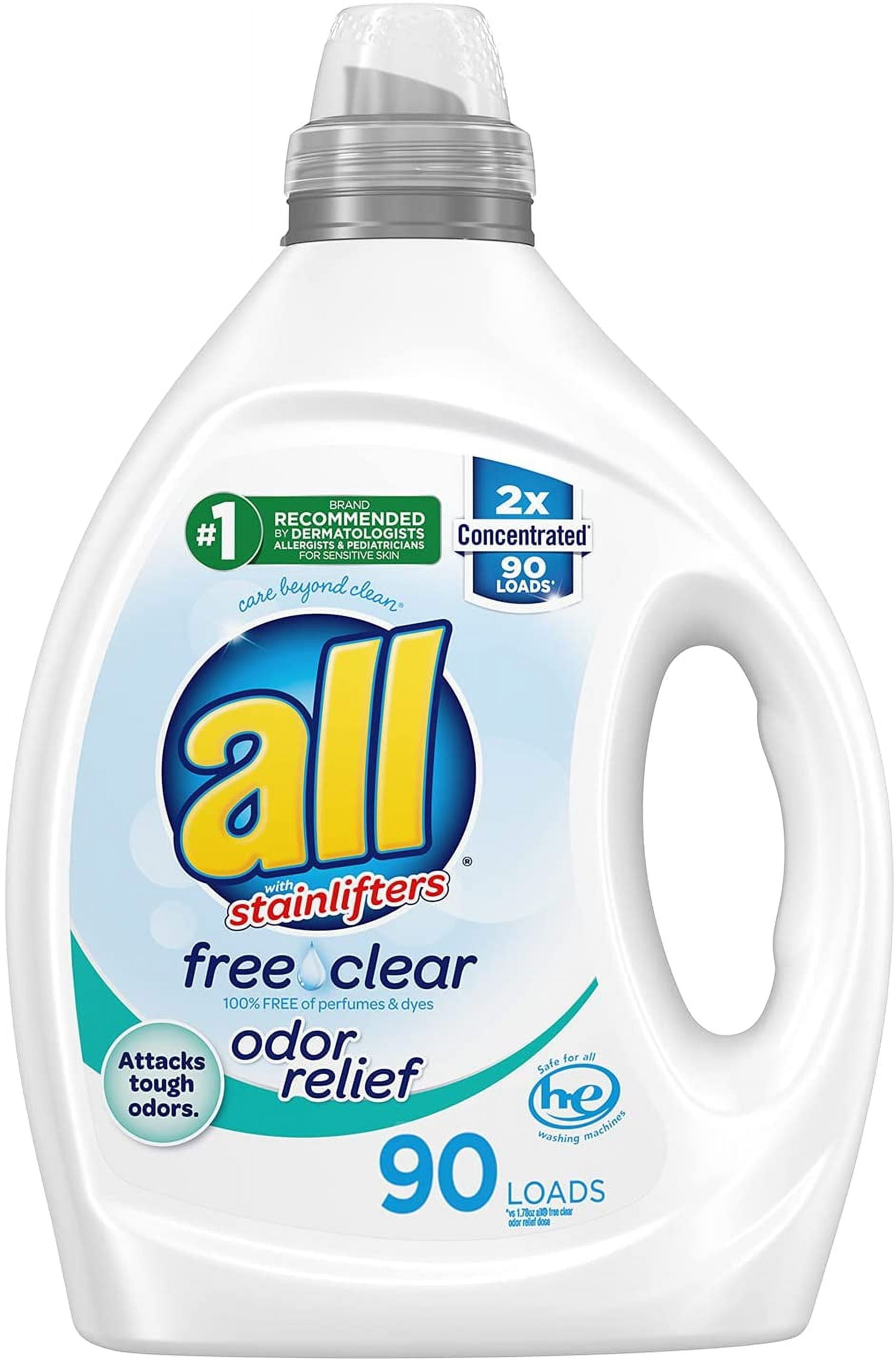 all Laundry Detergent Liquid, Free Clear for Sensitive Skin, Odor