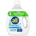 thumbnail image 1 of all Free Clear Liquid Laundry Detergent, 73 oz, 58 Loads, 1 of 13