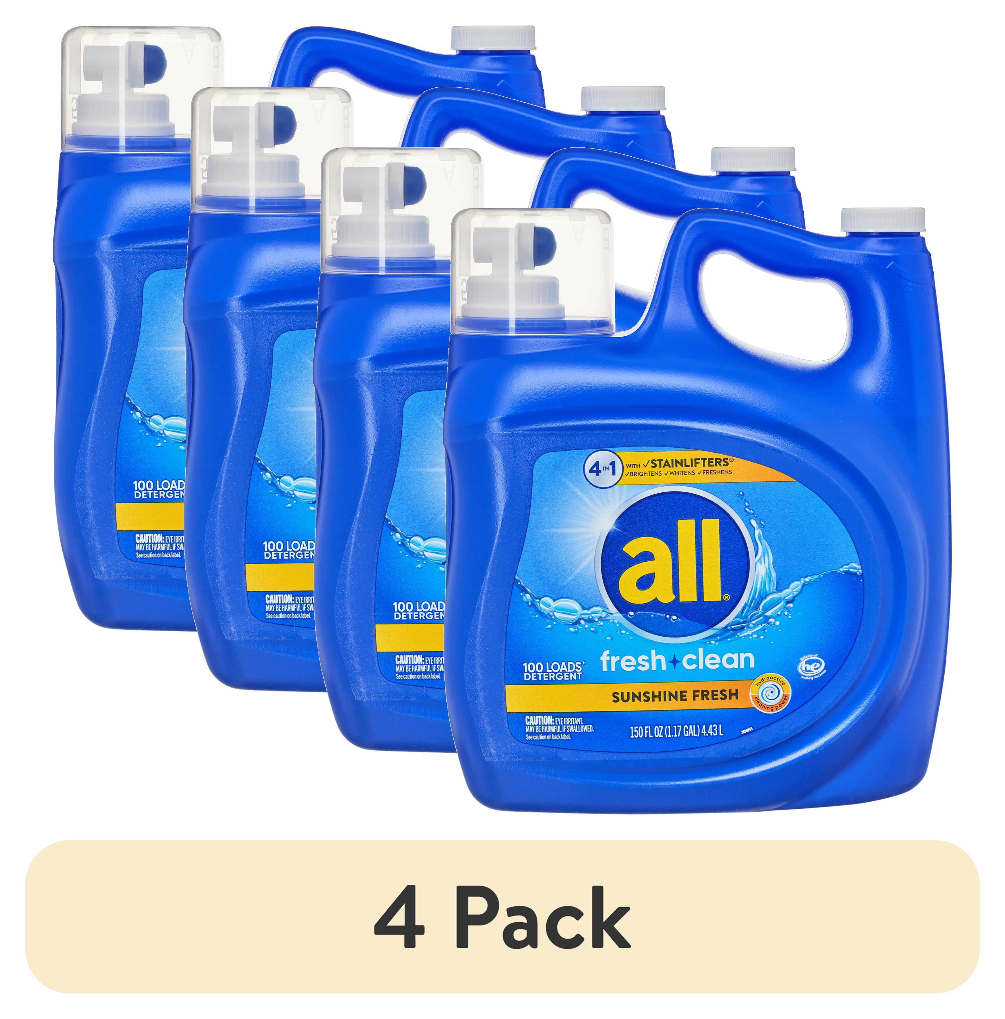(4 pack) all Liquid Laundry Detergent, 4 in 1 with Stainlifters, Fresh