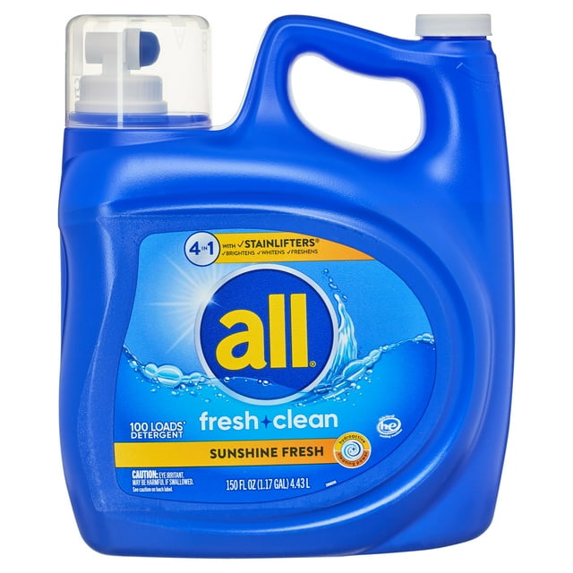 all Liquid Laundry Detergent, 4 in 1 with Stainlifters, Fresh Clean