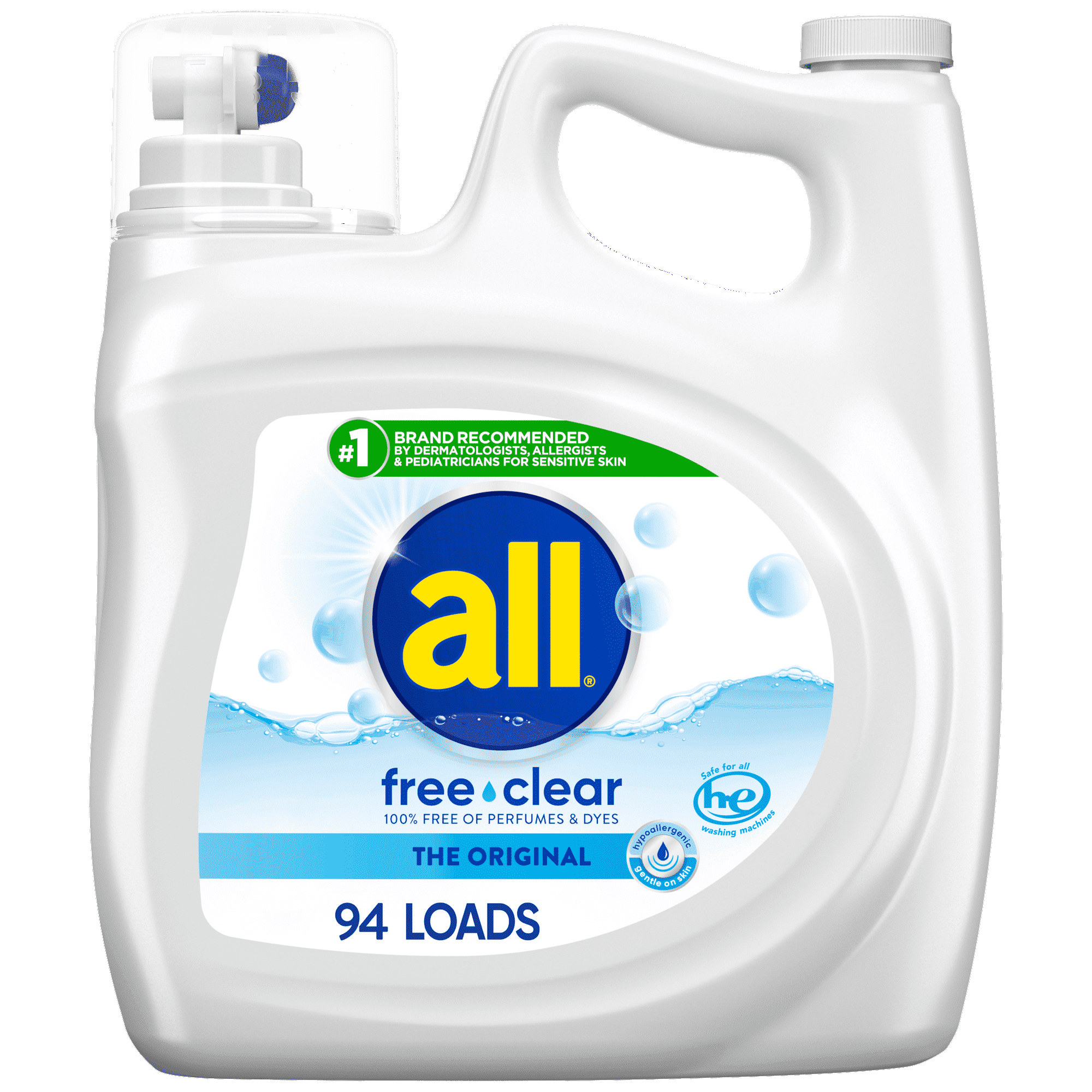 2ct ALL Liquid Laundry Detergent Clear for Sensitive Skin, 141 hotsell Ounce, 94 Loads