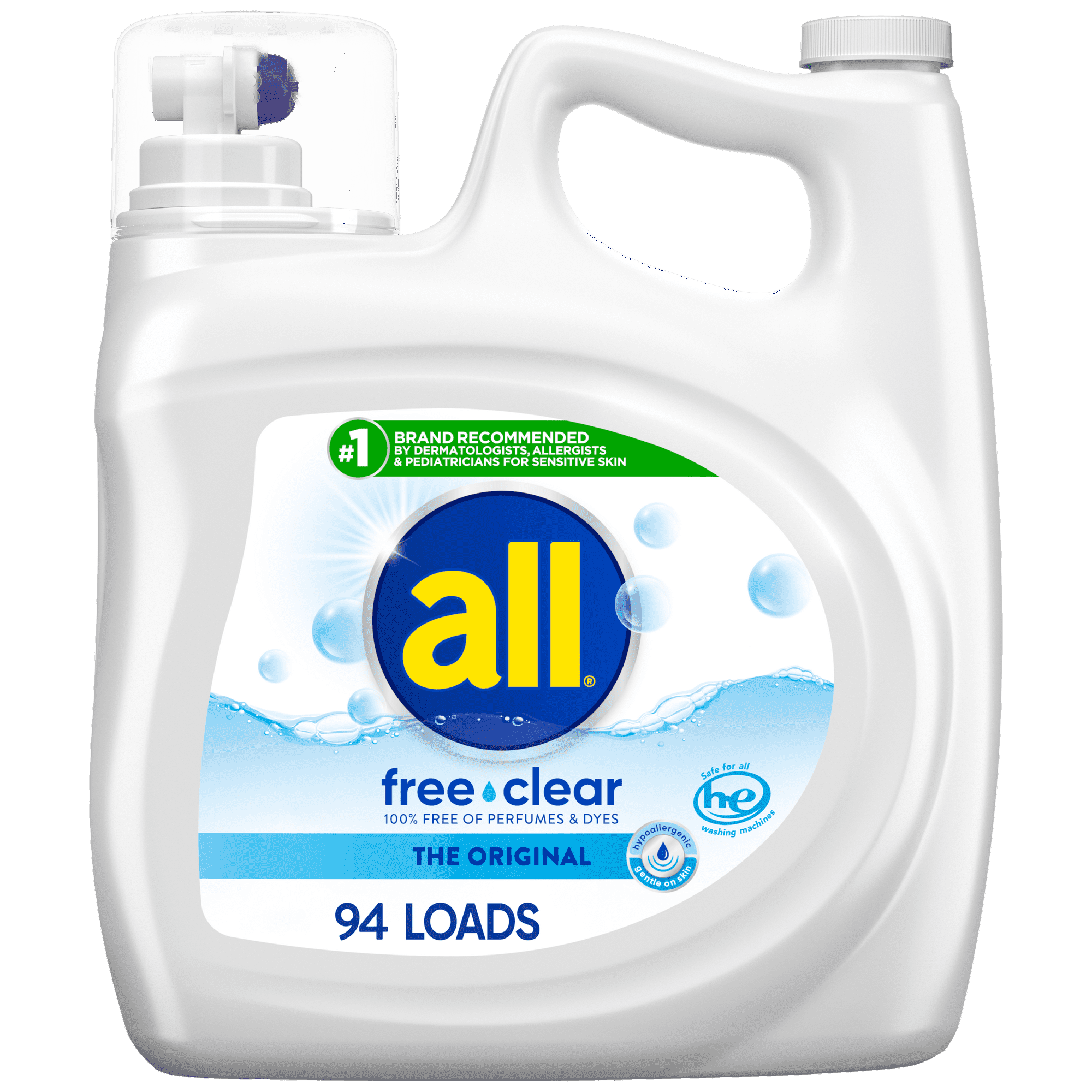 all Liquid Laundry Detergent Free Clear for Sensitive Skin 141 Ounce 94 Loads