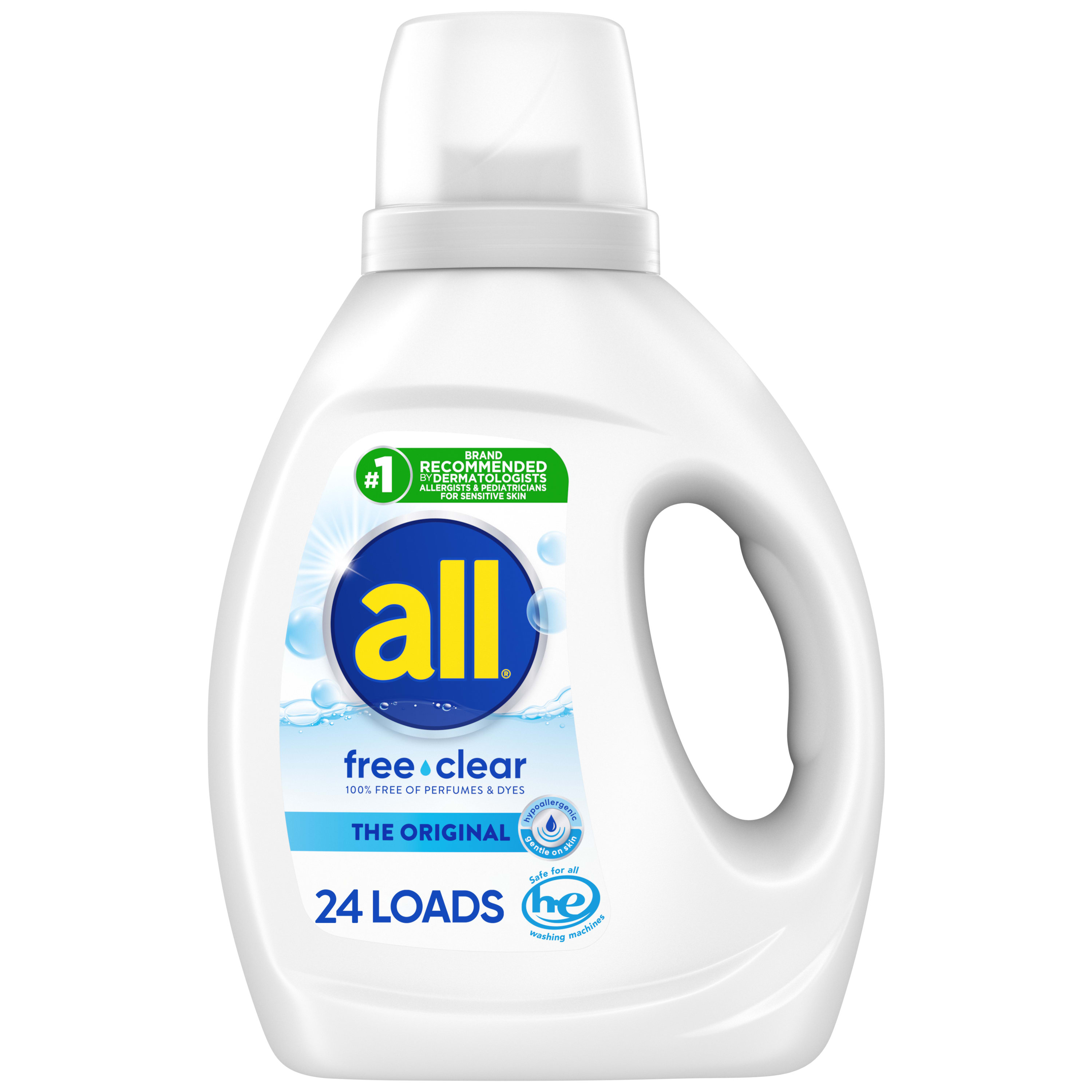 all Liquid Laundry Detergent, Free Clear for Sensitive Skin, 36 Fluid Ounces, 24 Loads - image 1 of 9