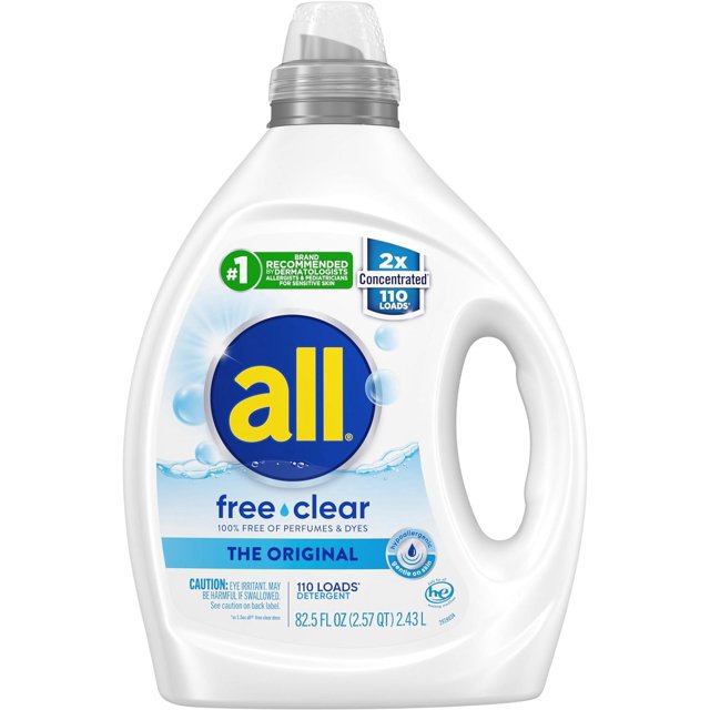 all Liquid Laundry Detergent, Free Clear for Sensitive Skin, Unscented