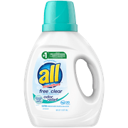 all Liquid Laundry Detergent, Free Clear with Odor Relief, 36 Fluid Ounces, 20 Loads