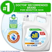 all Free Clear Liquid Laundry Detergent, Oxi, 184.5oz, 103 Loads