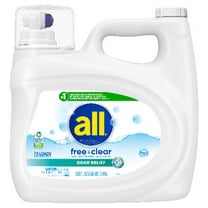 all Free Clear Liquid Laundry Detergent, Odor Relief, 118 oz, 79 Loads