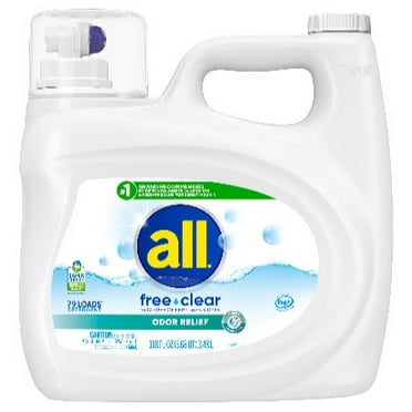 all Free Clear Liquid Laundry Detergent, Odor Relief, 118 oz, 79 Loads