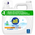thumbnail image 1 of all Free Clear Liquid Laundry Detergent, Oxi, 118 oz, 79 Loads, 1 of 14
