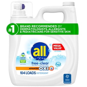 all Free Clear Liquid Laundry Detergent, Oxi, 154oz, 103 Loads