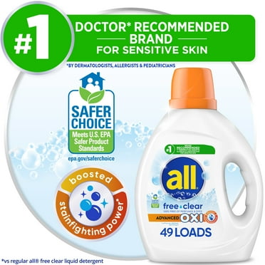 all Free Clear Liquid Laundry Detergent, Oxi, 73oz, 49 Loads