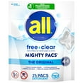 thumbnail image 1 of all Free Clear for Sensitive Skin Laundry Detergent Mighty Pacs, 25 Count, 1 of 10