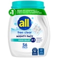 thumbnail image 1 of all free clear MIGHTY PACS Odor Relief Laundry Detergent Pacs for Sensitive Skin, 56 Count, 1 of 9