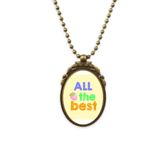 all the best warm heart text lithe antique necklace vintage bead pendant keychain
