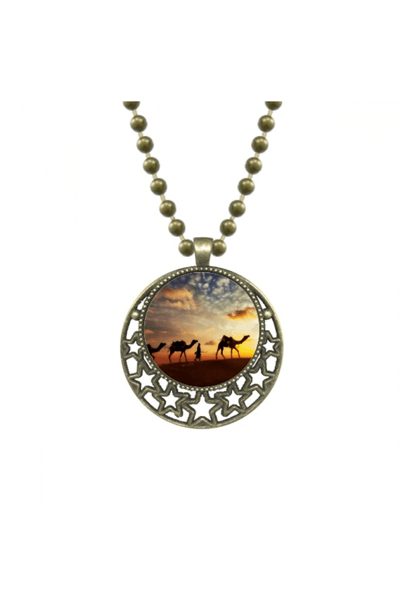 all the way to the silk road camel desert pendant star necklmoon chain jewelry