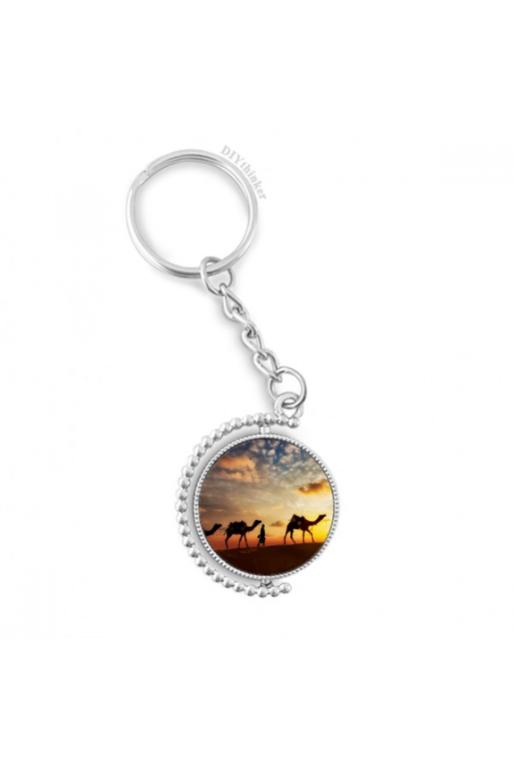 all the way to the silk road camel desert rotatable keyholder disc accessories chain clip