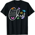 thumbnail image 1 of all things through Christ Faith Based Christian Graphic T-Shirt Black X-Large, 1 of 4