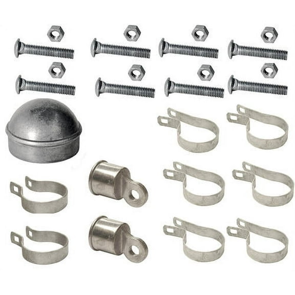 allFENZ Corner Post Kit, Galvanized, 2-3/8"