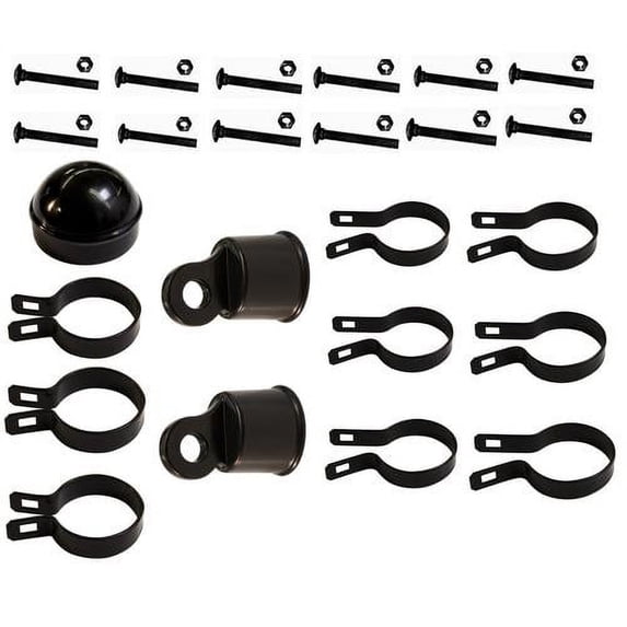 allFENZ Corner Post Kit for chain link corner terminal posts, Black, 2-3/8"