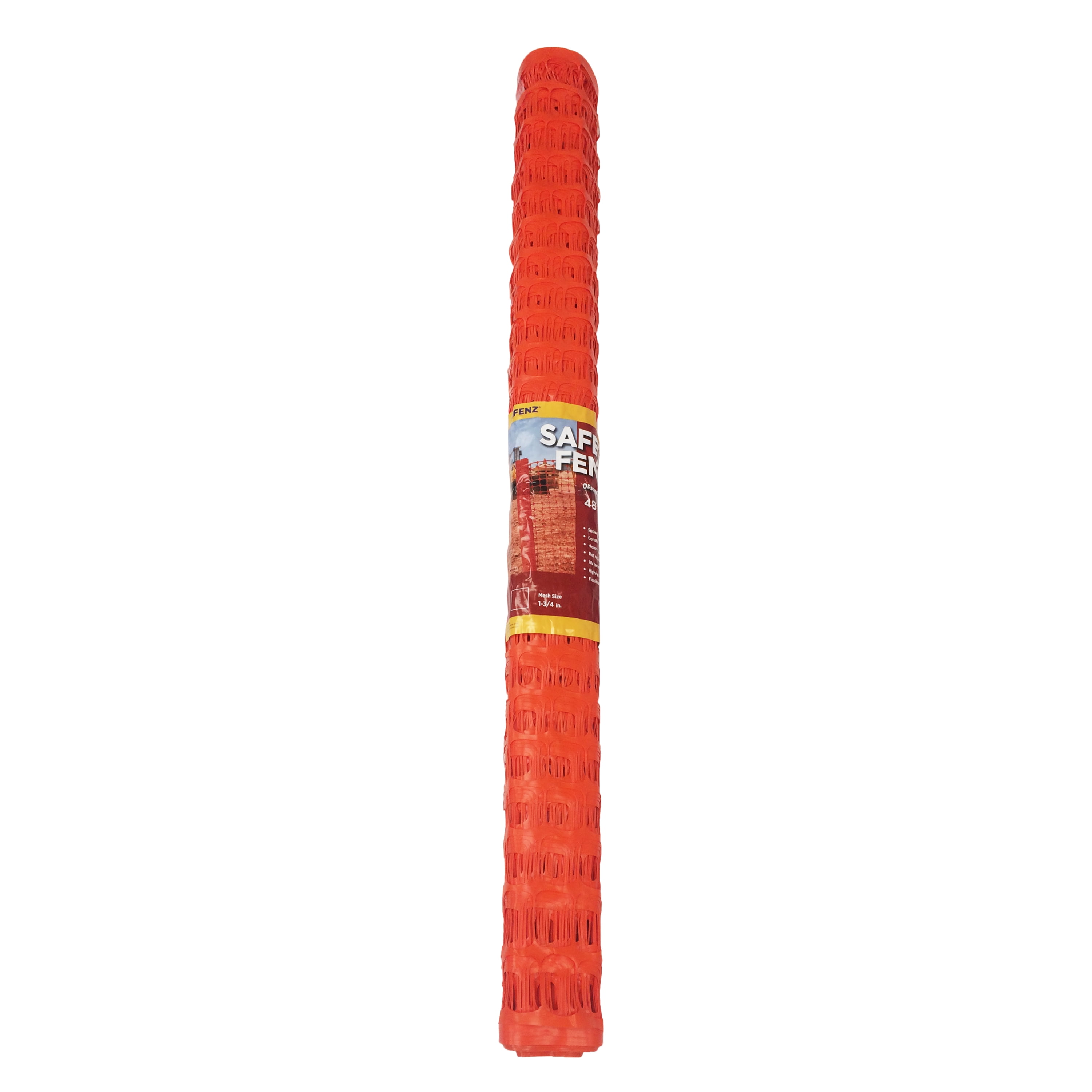 allFENZ Safety Fence, Orange Plastic, 1-3/4" Mesh, 48"H x 100'L