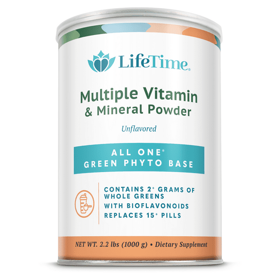 LifeTime allOne Rice Base Multiple Vitamin & Mineral Powder, Once Daily Multivitamin, Mineral & Whole Food Amino Acid Supplement, 7g of Rice Protein, 66 Servings, 2.2 lbs (66 Servings)
