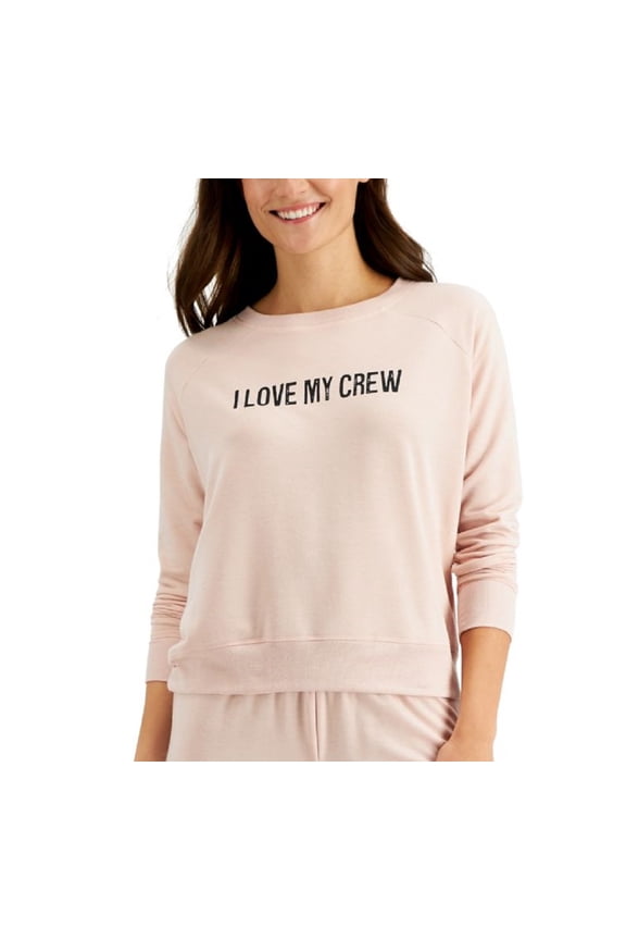 designer Family Pajamas Womens Crew Love Pajama Top Only,1-Piece, S, Pink