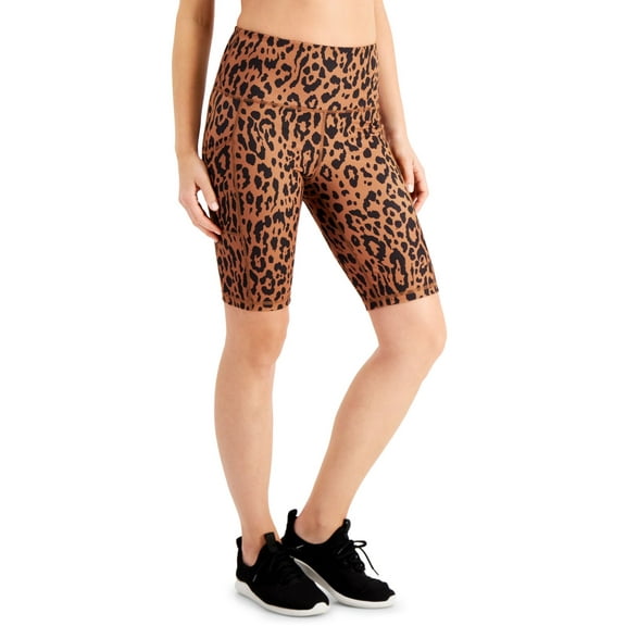 allbrand365 designer Ideology Womens Animal-Print High-Rise Bike Shorts