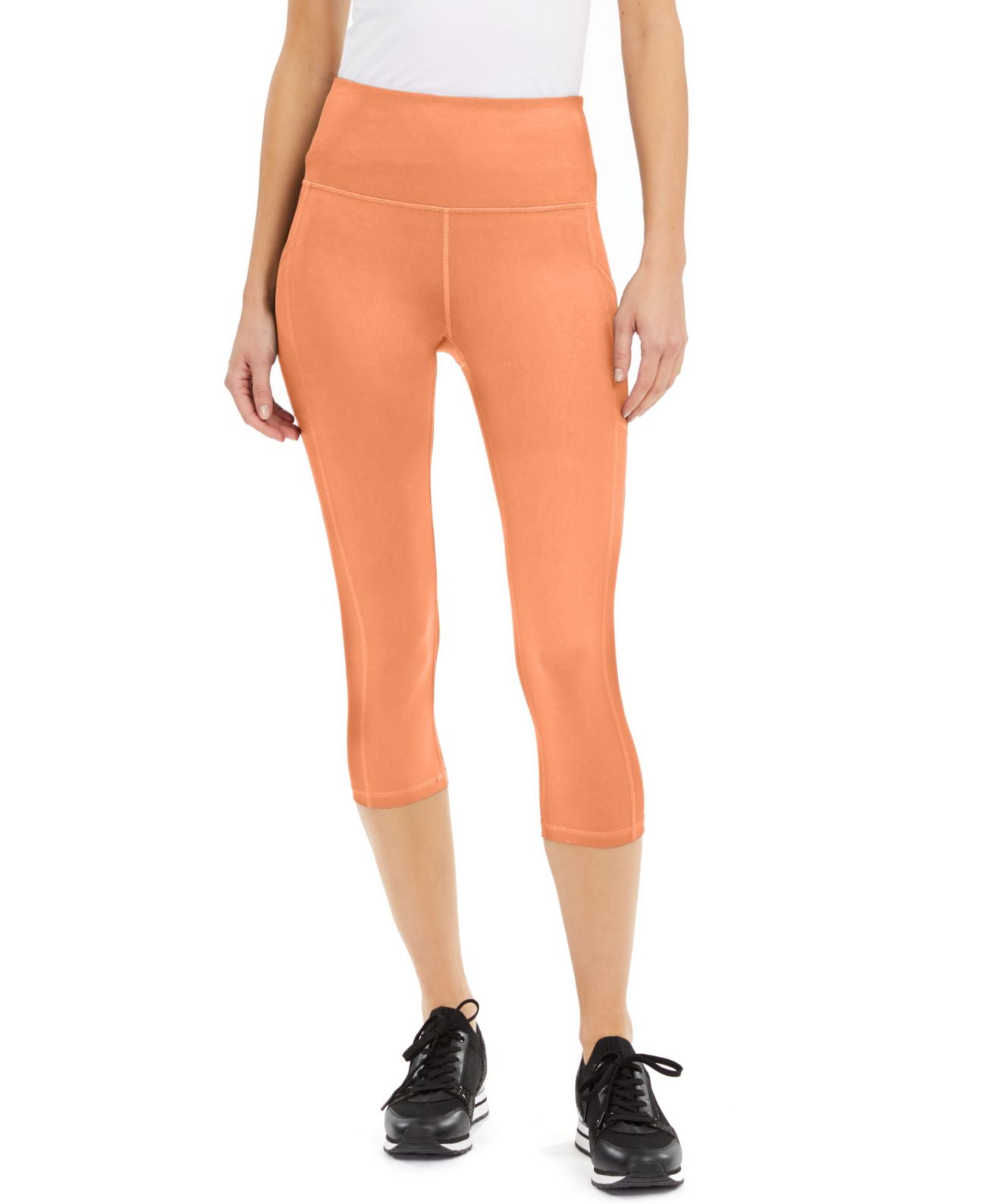 IDEOLOGY Womens Orange Moisture Wicking Upf50 Compression High Waist  Leggings L レディース - 靴下・レッグウェア