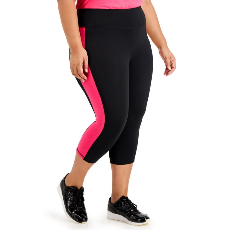 Ideology Womens Activewear Plus Size Colorblock Capri Leggings 1X