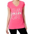 thumbnail image 1 of allbrand365 designer Ideology Womens Train Like A Girl Graphic Printed T-Shirt,Molten Pink,Small, 1 of 1